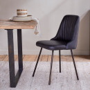 Harsha Aged Black Leather Dining Chair from Accessories for the Home