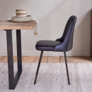 Harsha Aged Black Leather Dining Chair from Accessories for the Home