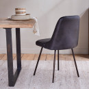 Harsha Aged Black Leather Dining Chair from Accessories for the Home