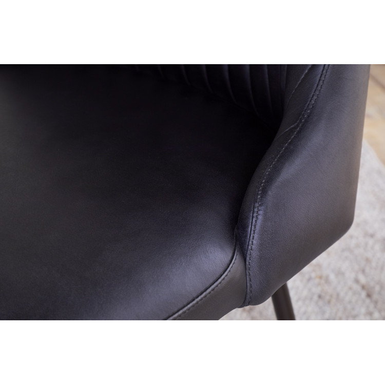 Harsha Aged Black Leather Dining Chair from Accessories for the Home Harsha Aged Black Leather Dining Chair from Accessories for the Home