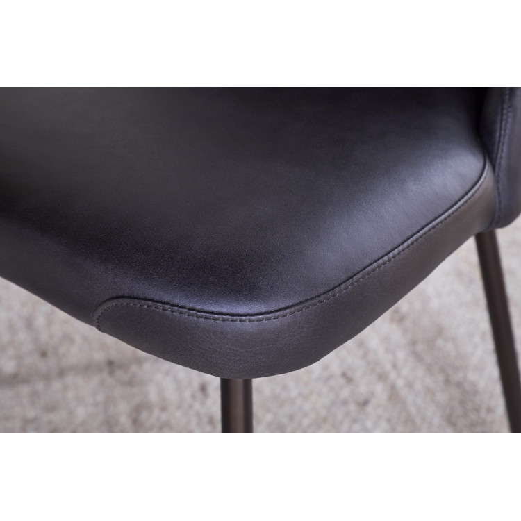 Harsha Aged Black Leather Dining Chair from Accessories for the Home Harsha Aged Black Leather Dining Chair from Accessories for the Home