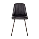 Harsha Aged Black Leather Dining Chair from Accessories for the Home