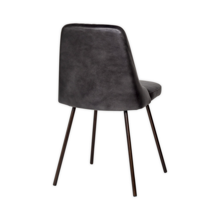 Harsha Aged Black Leather Dining Chair from Accessories for the Home Harsha Aged Black Leather Dining Chair from Accessories for the Home