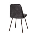 Harsha Aged Black Leather Dining Chair from Accessories for the Home