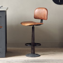 Narwana Leather & Iron Bar Chair- Aged Tan from Accessories for the Home