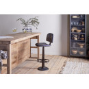 Narwana Leather & Iron Bar Chair- Aged Black from Accessories for the Home