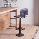 Narwana Leather & Iron Bar Chair- Aged Black from Accessories for the Home
