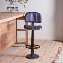 Narwana Leather & Iron Bar Chair- Aged Black from Accessories for the Home