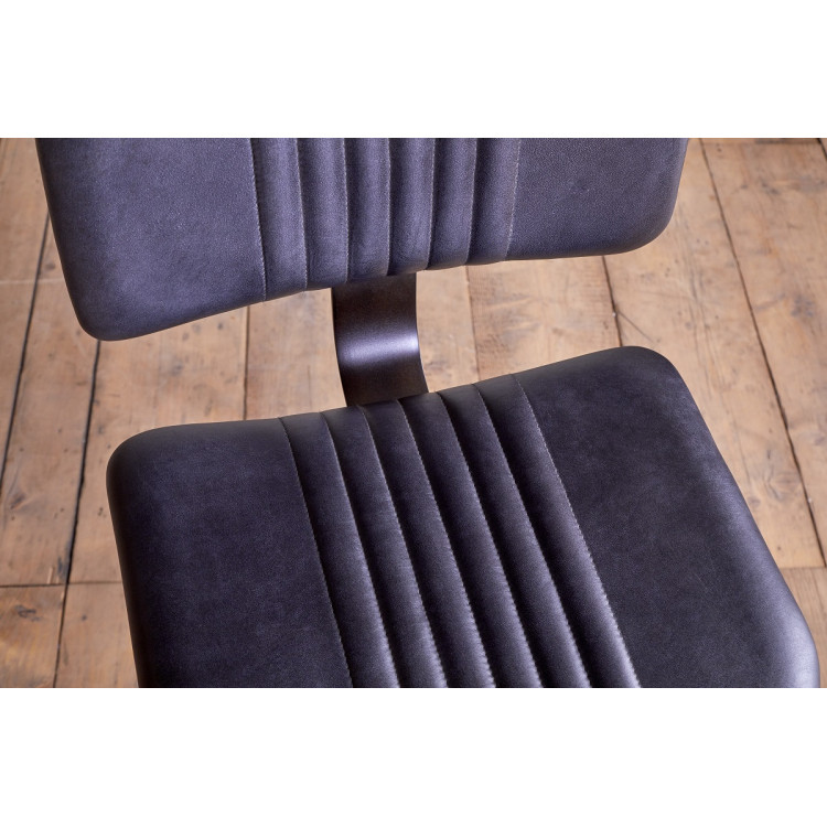 Narwana Leather & Iron Bar Chair- Aged Black from Accessories for the Home Narwana Leather & Iron Bar Chair- Aged Black from Accessories for the Home