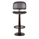 Narwana Leather & Iron Bar Chair- Aged Black from Accessories for the Home