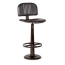 Narwana Leather & Iron Bar Chair- Aged Black from Accessories for the Home