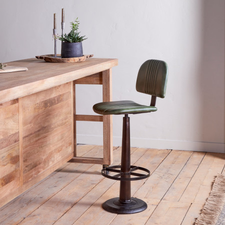 Narwana Leather & Iron Bar Chair- Rich Green from Accessories for the Home 2