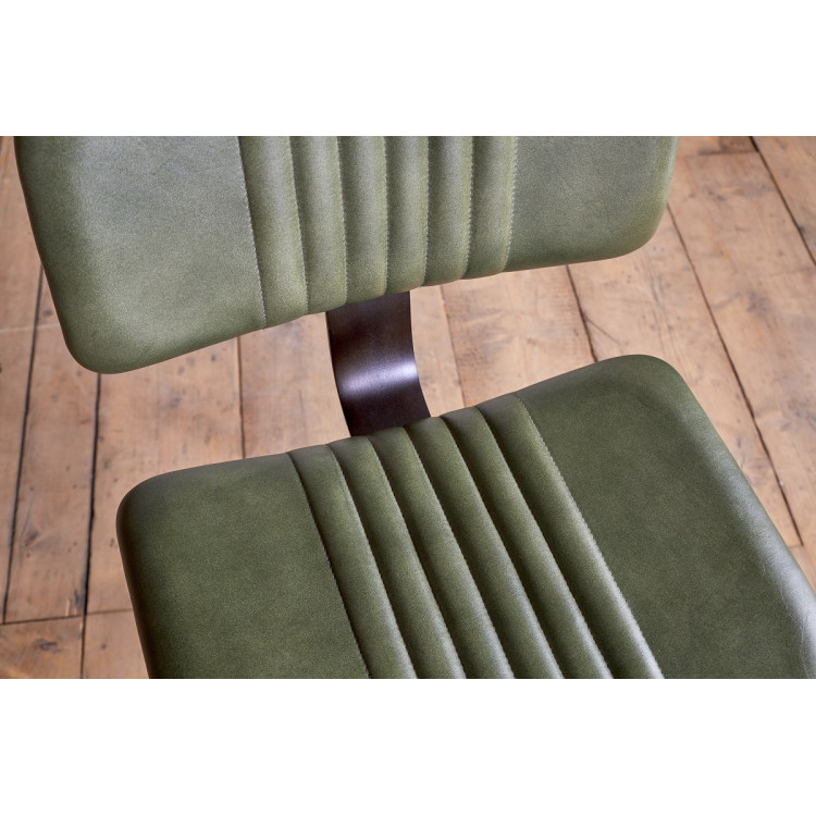 Narwana Leather & Iron Bar Chair- Rich Green from Accessories for the Home Narwana Leather & Iron Bar Chair- Rich Green from Accessories for the Home
