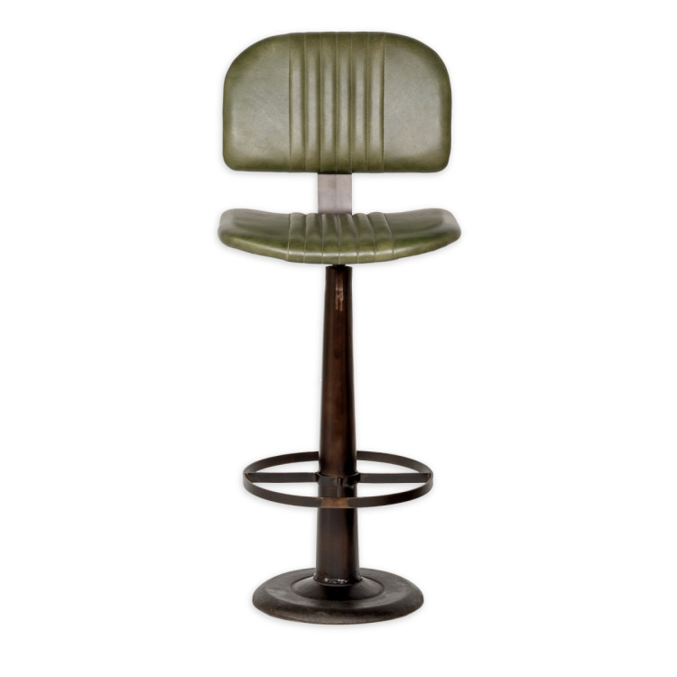 Narwana Leather & Iron Bar Chair- Rich Green from Accessories for the Home Narwana Leather & Iron Bar Chair- Rich Green from Accessories for the Home