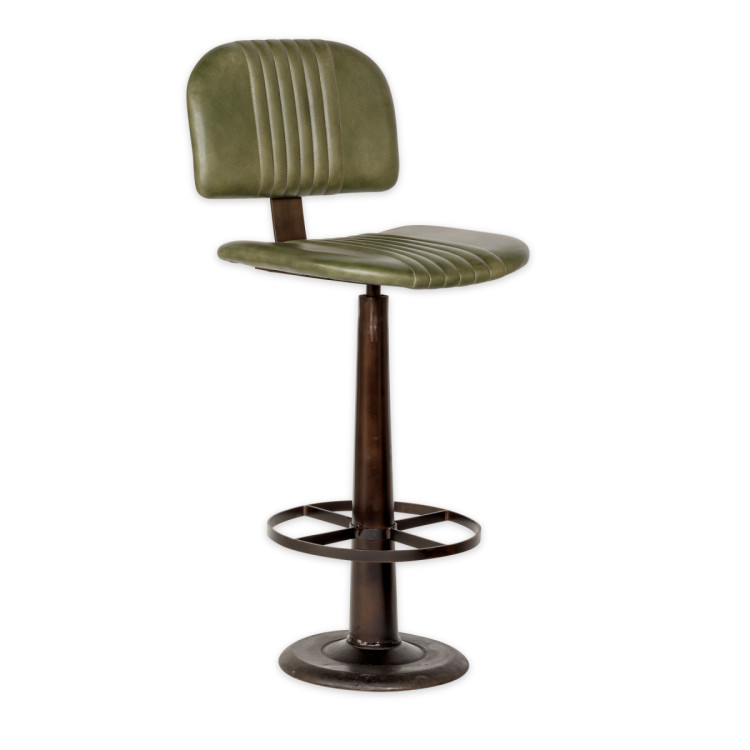 Narwana Leather & Iron Bar Chair- Rich Green from Accessories for the Home Narwana Leather & Iron Bar Chair- Rich Green from Accessories for the Home
