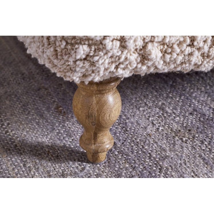 Otas Teddy Cotton Ottoman in Off White from Accessories for the Home