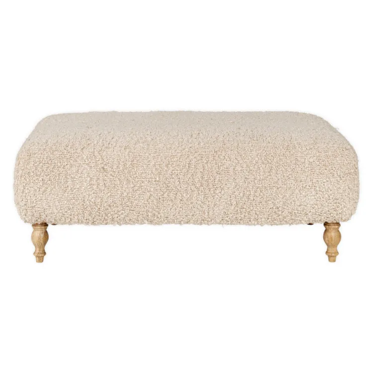 Otas Teddy Cotton Ottoman in Off White from Accessories for the Home