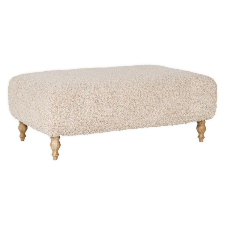 Otas Teddy Cotton Ottoman in Off White from Accessories for the Home