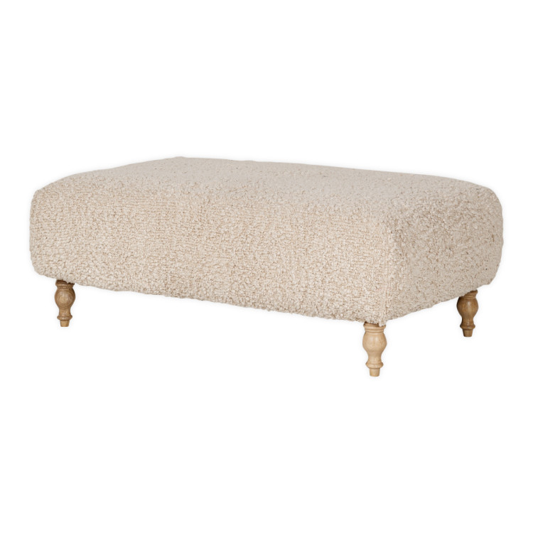 Otas Teddy Cotton Ottoman in Off White from Accessories for the Home