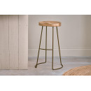 Loko Natural Mango Wood and Iron Stool from Accessories for the Home