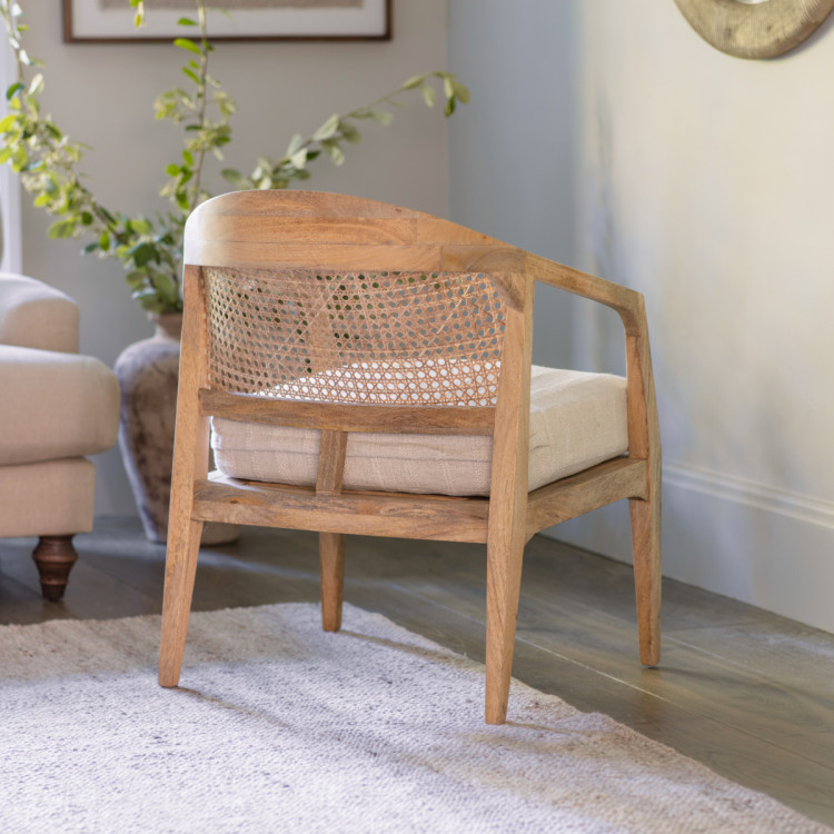 Nabhi Mango Wood & Cane Occasional Chair from Accessories for the Home