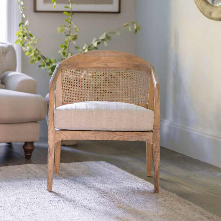Nabhi Mango Wood & Cane Occasional Chair from Accessories for the Home