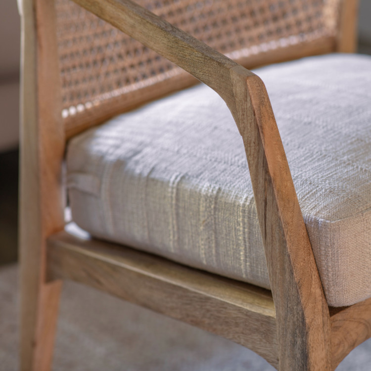Nabhi Mango Wood & Cane Occasional Chair from Accessories for the Home