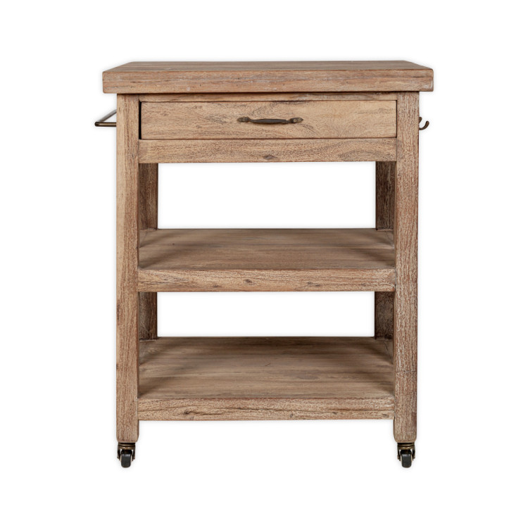 Tivu Reclaimed Wood Butchers Block Trolley from Accessories for the Home