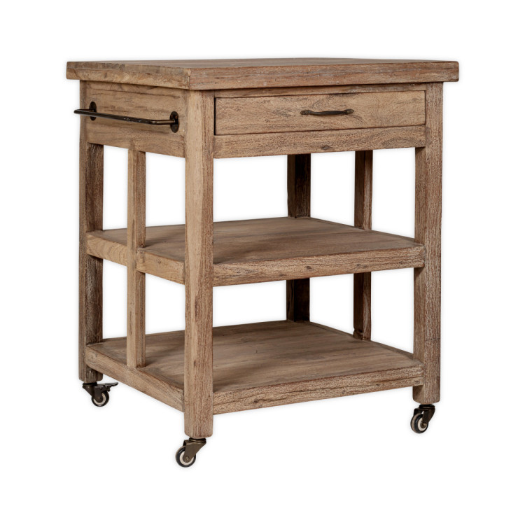 Tivu Reclaimed Wood Butchers Block Trolley from Accessories for the Home