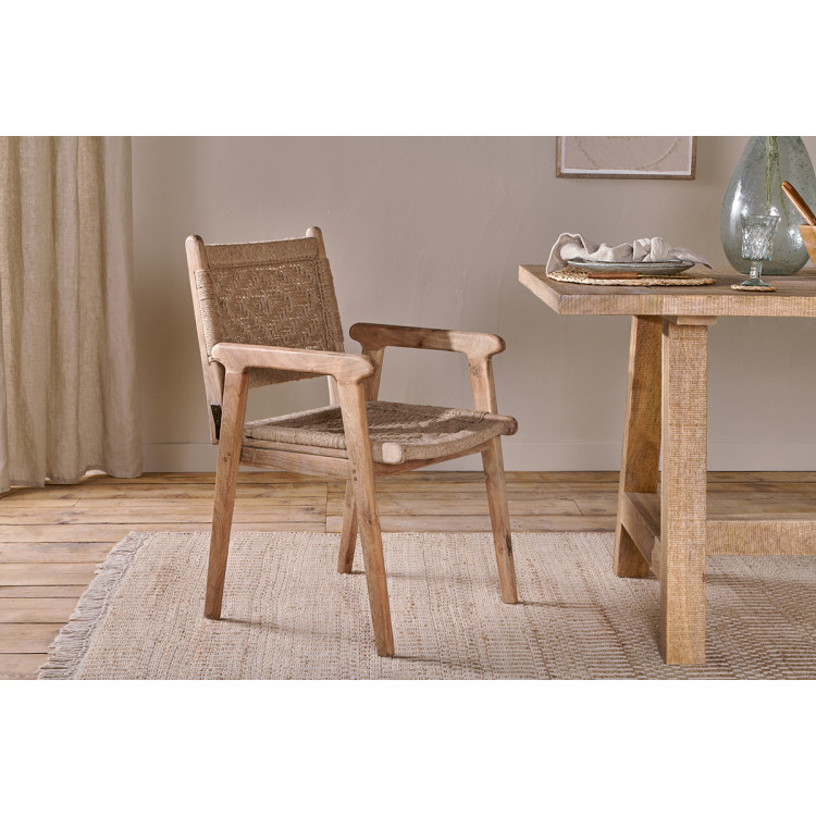 Vinay Woven Jute & Acacia Wood Dining Chair from Accessories for the Home Vinay Woven Jute & Acacia Wood Dining Chair from Accessories for the Home