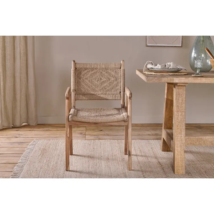 Vinay Woven Jute & Acacia Wood Dining Chair from Accessories for the Home Vinay Woven Jute & Acacia Wood Dining Chair from Accessories for the Home