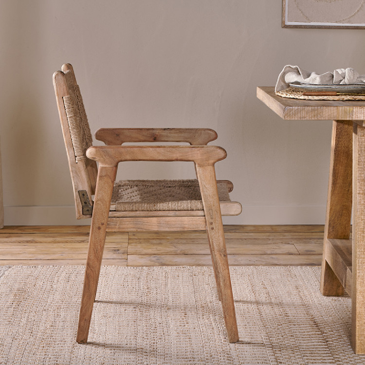 Vinay Woven Jute & Acacia Wood Dining Chair from Accessories for the Home Vinay Woven Jute & Acacia Wood Dining Chair from Accessories for the Home
