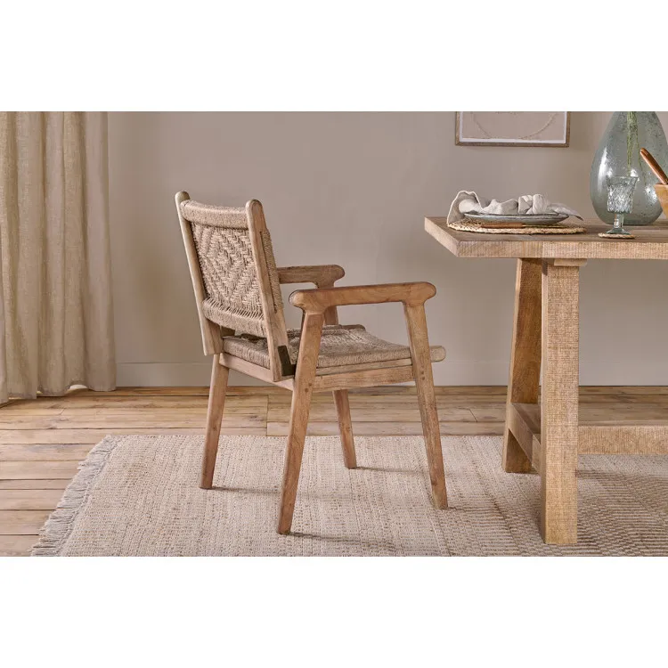 Vinay Woven Jute & Acacia Wood Dining Chair from Accessories for the Home Vinay Woven Jute & Acacia Wood Dining Chair from Accessories for the Home