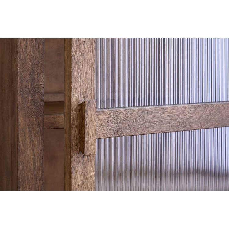 Mendani Mango Wood & Fluted Glass Low Cabinet from Accessories for the Home