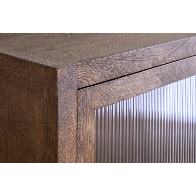 Mendani Mango Wood & Fluted Glass Low Cabinet from Accessories for the Home