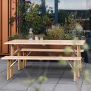 Avenue Outdoor Folding Table and Bench Set- Natural or Sage Green from Accessories for the Home