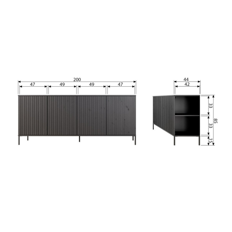 Woood Gravure Sideboard- Black, Natural, Espresso or Dust from Accessories for the Home