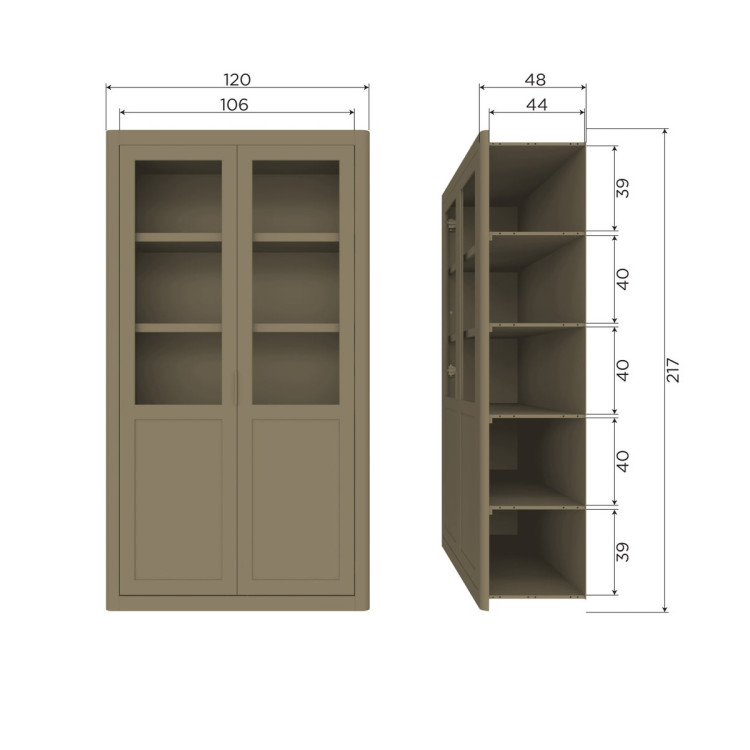 Woood Gunnar Pine Display Cabinet- Matt Black or Mud from Accessories for the Home Woood Gunnar Pine Display Cabinet- Matt Black or Mud from Accessories for the Home