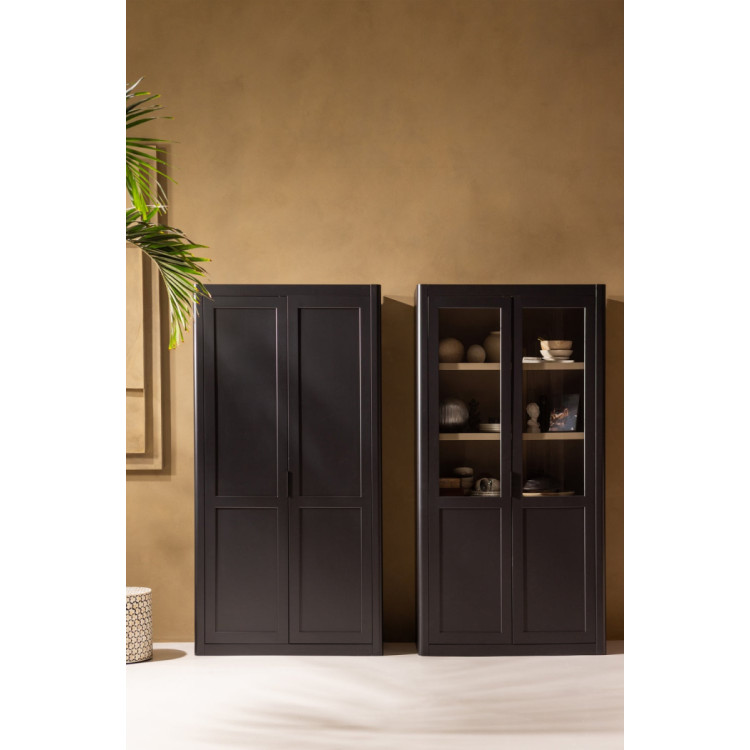 Woood Gunnar Pine Display Cabinet- Matt Black or Mud from Accessories for the Home Woood Gunnar Pine Display Cabinet- Matt Black or Mud from Accessories for the Home