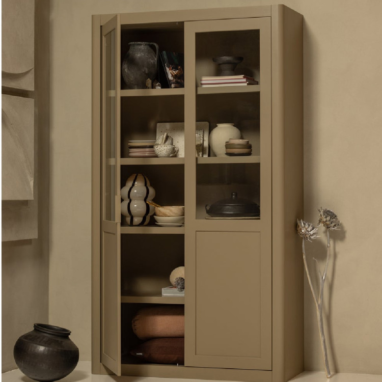 Woood Gunnar Pine Display Cabinet- Matt Black or Mud from Accessories for the Home Woood Gunnar Pine Display Cabinet- Matt Black or Mud from Accessories for the Home