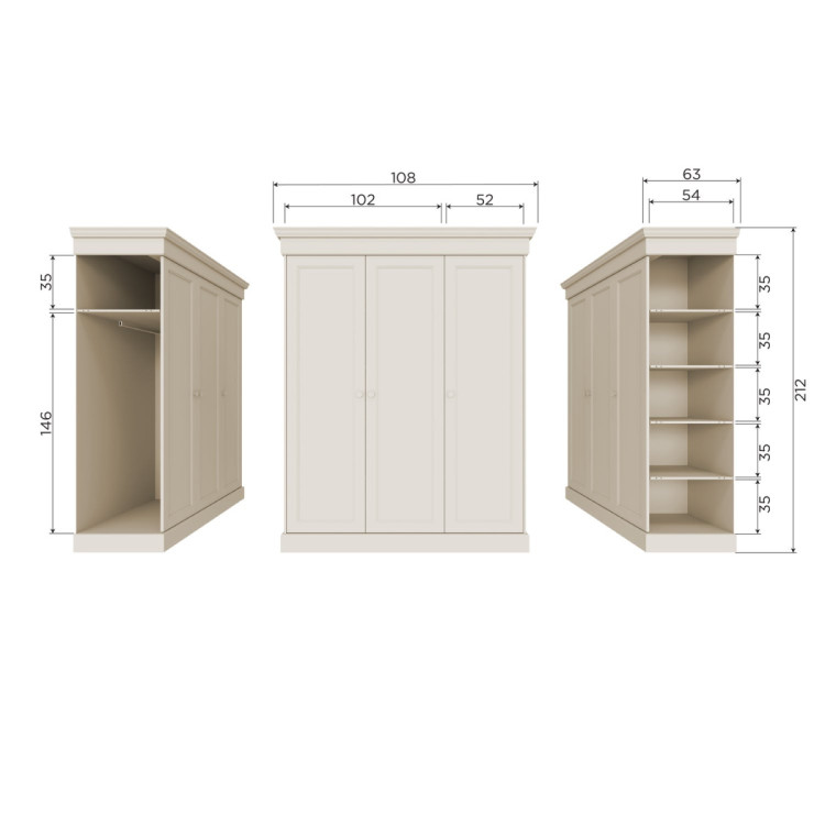 Woood Olivia Pine Wardrobe in Dust from Accessories for the Home Woood Olivia Pine Wardrobe in Dust from Accessories for the Home