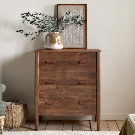 Anbu Acacia Chest of Drawers - Washed Walnut