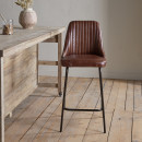 Harsha Leather Counter Chair - Chocolate Brown - Accessories for the Home