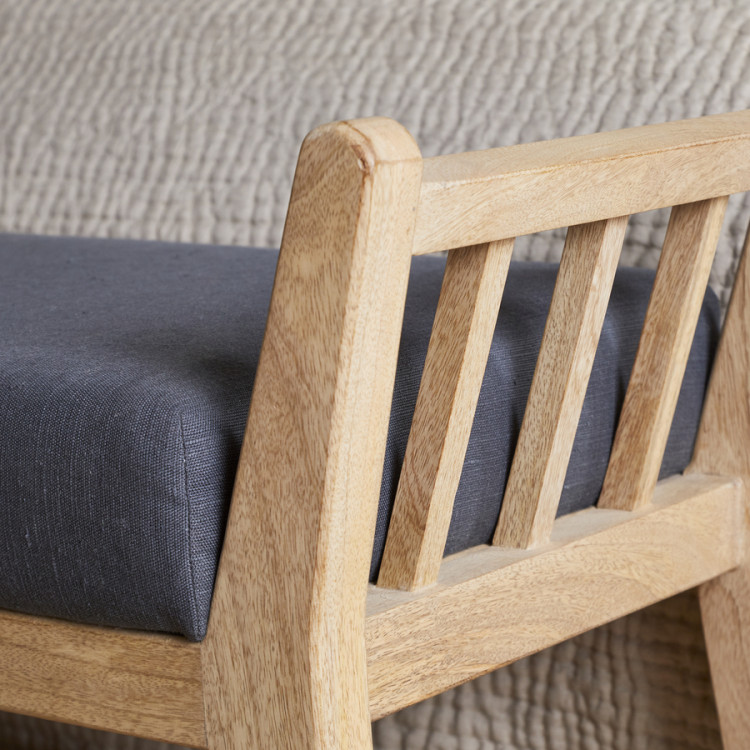 New Avanthi Upholstered Sleigh Bench - Charcoal - Accessories for the Home New Avanthi Upholstered Sleigh Bench - Charcoal - Accessories for the Home