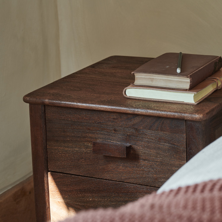 Anbu Acacia Bedside Table - Washed Walnut - Accessories for the Home Anbu Acacia Bedside Table - Washed Walnut - Accessories for the Home