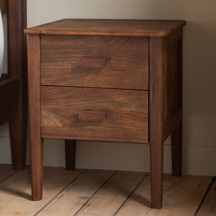 Anbu Acacia Bedside Table - Washed Walnut - Accessories for the Home Anbu Acacia Bedside Table - Washed Walnut - Accessories for the Home