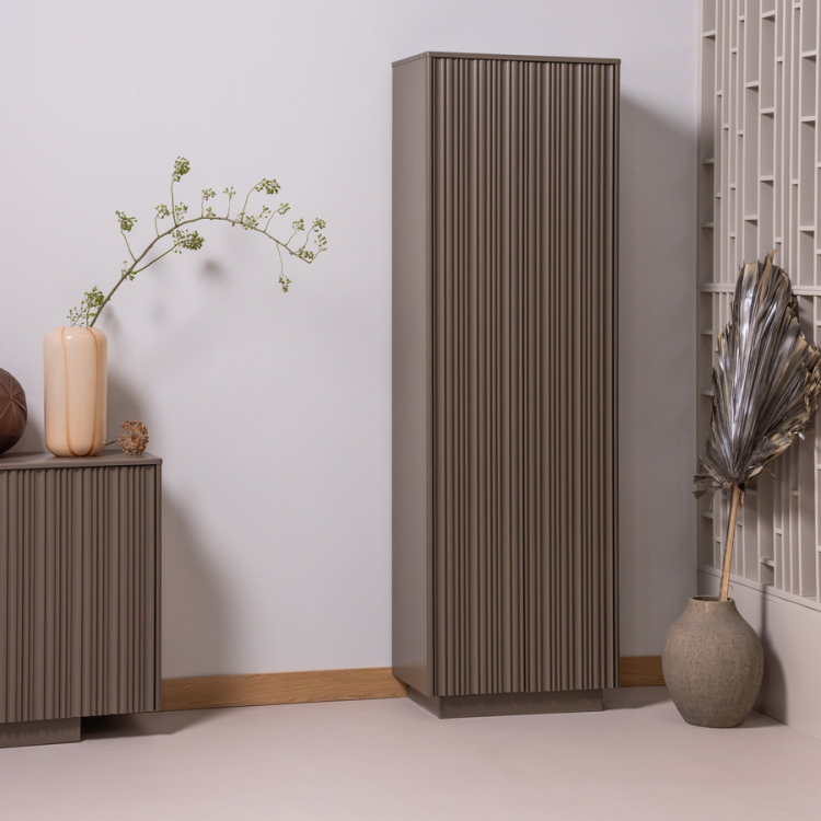 Woood Nova High Storage Cabinet - Truffle Brown from Accessories for the Home Woood Nova High Storage Cabinet - Truffle Brown from Accessories for the Home