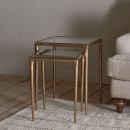 Gilasi Cast Metal & Glass Nesting Side Tables - Antique Brass from Accessories for the Home