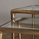 Gilasi Cast Metal & Glass Nesting Side Tables - Antique Brass from Accessories for the Home