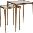 Gilasi Cast Metal & Glass Nesting Side Tables - Antique Brass from Accessories for the Home